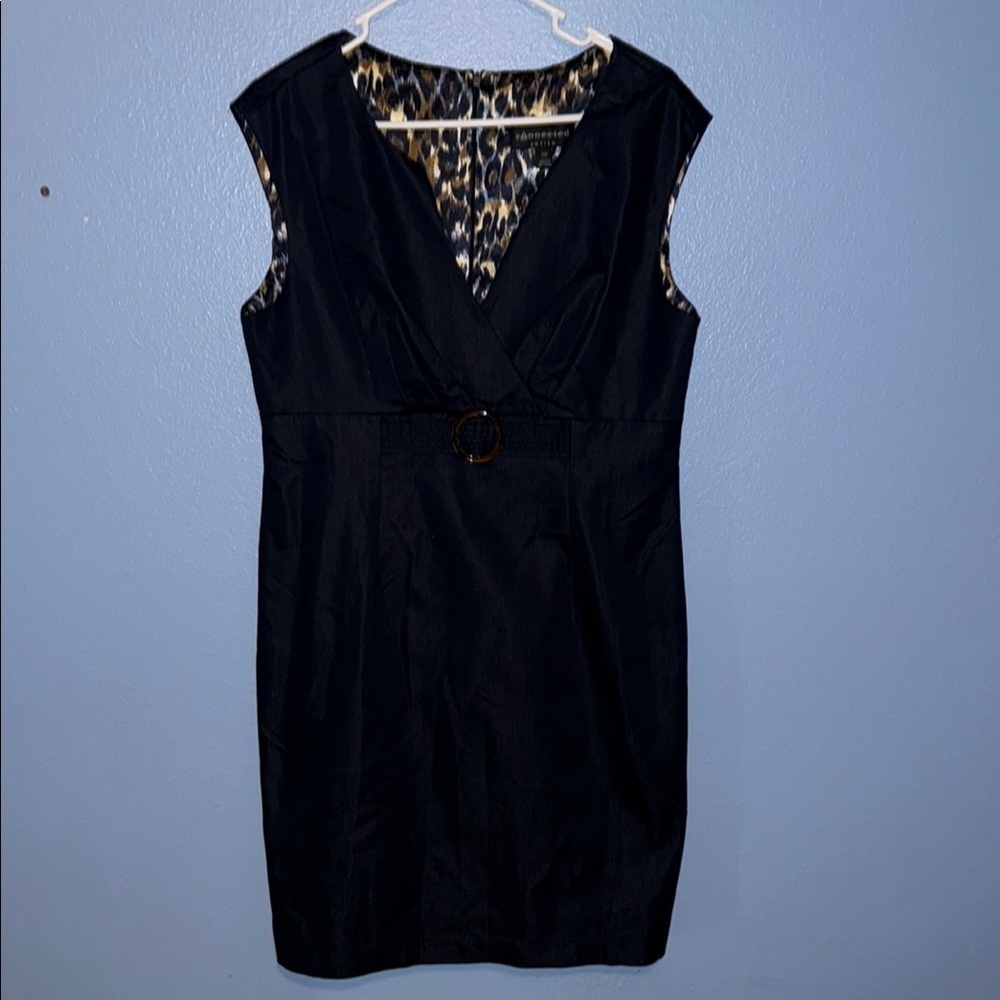 Elegant Black Sleeveless Dress - Connected - size 14P - B6